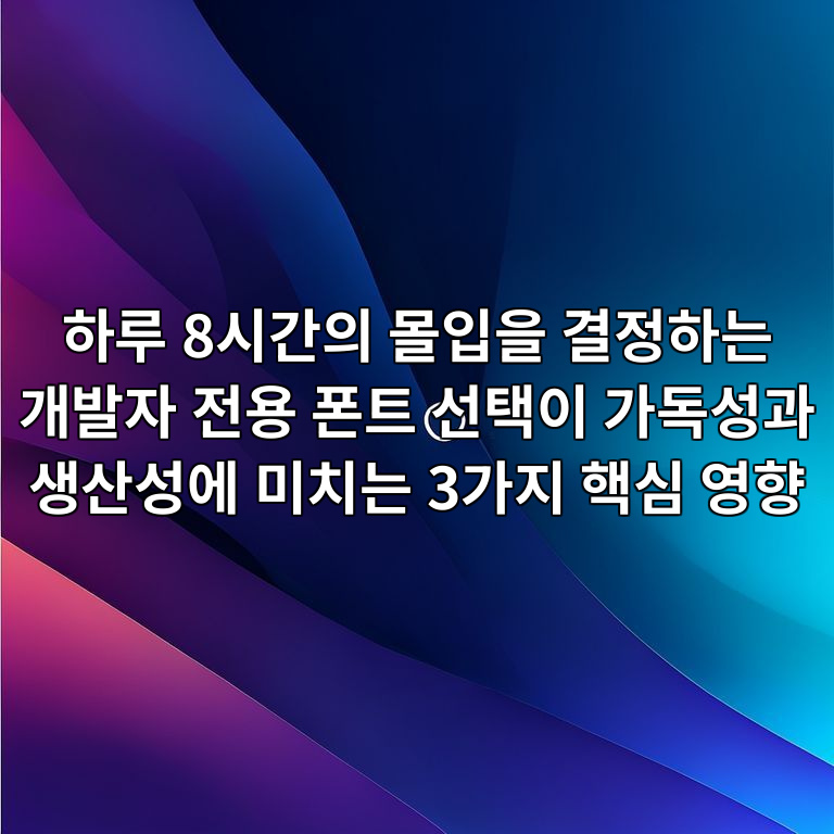 개발자 전용 폰트
