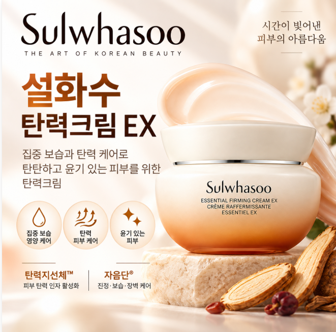 설화수 탄력크림 EX 50ml 집중 보습 탄력케어 안티에이징 크림