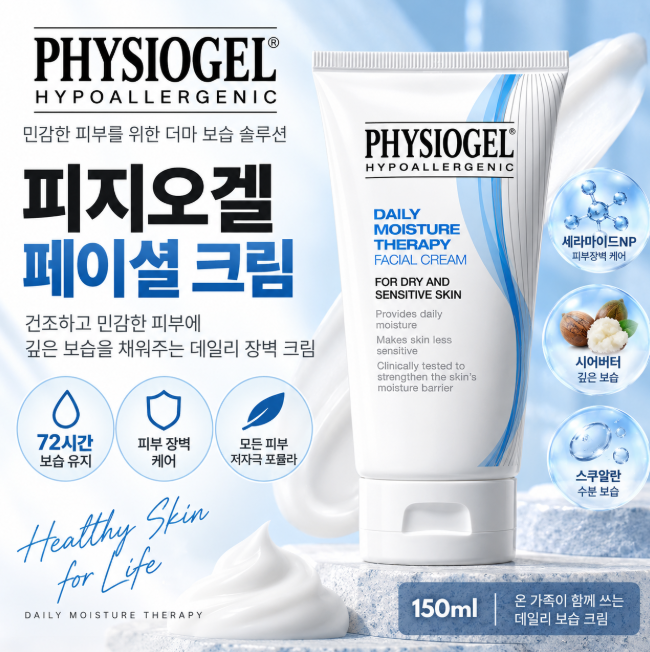 피지오겔 페이셜크림 데일리 모이스쳐 테라피 150ml 고보습 장벽크림