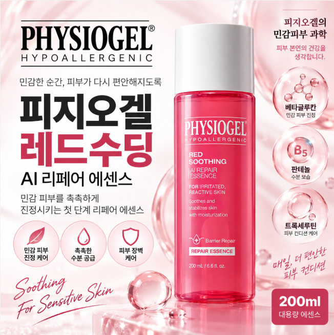 피지오겔 레드수딩 AI 리페어 에센스 200ml 민감 피부 진정 보습